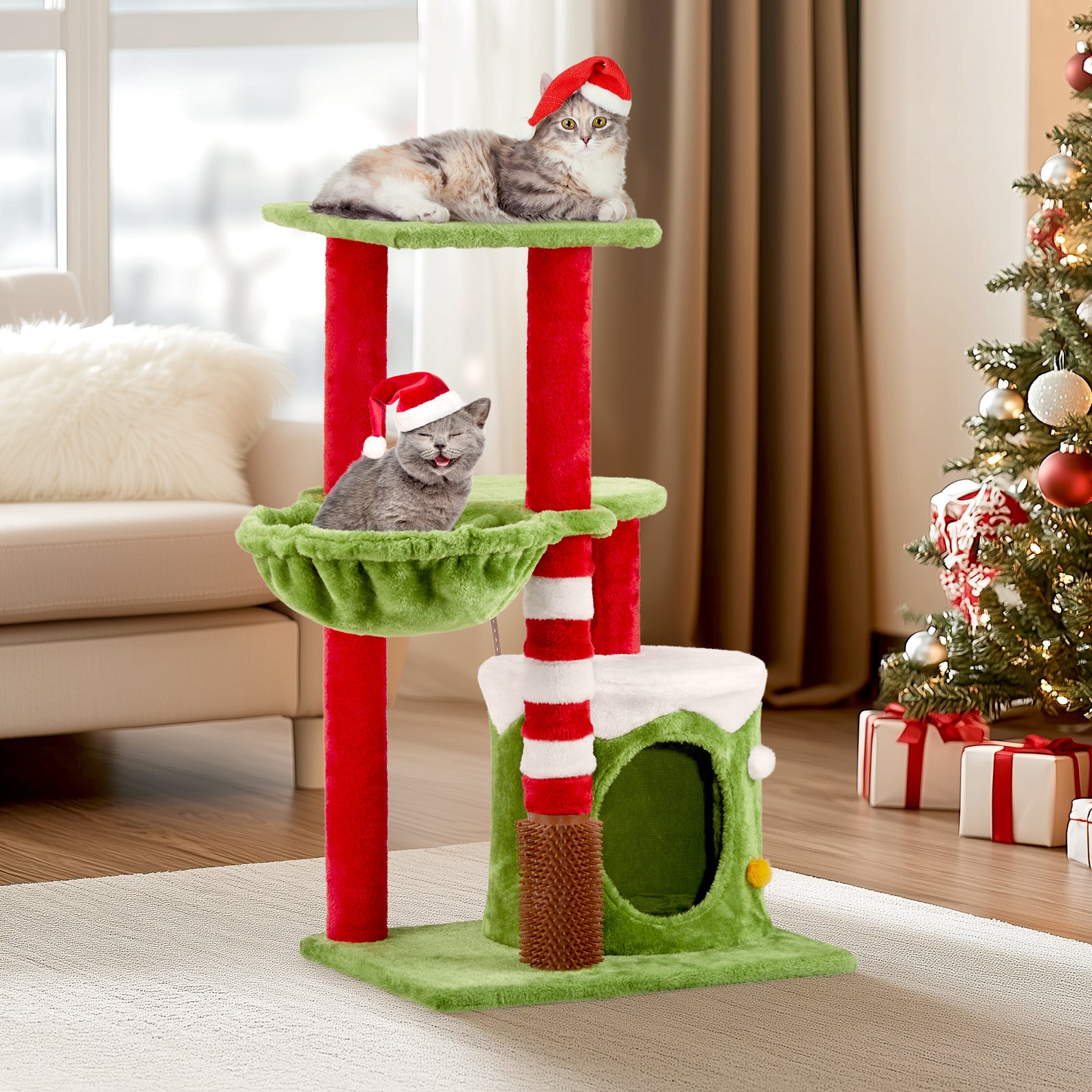 Multi-Level Cat Climbing Frame with Hammock