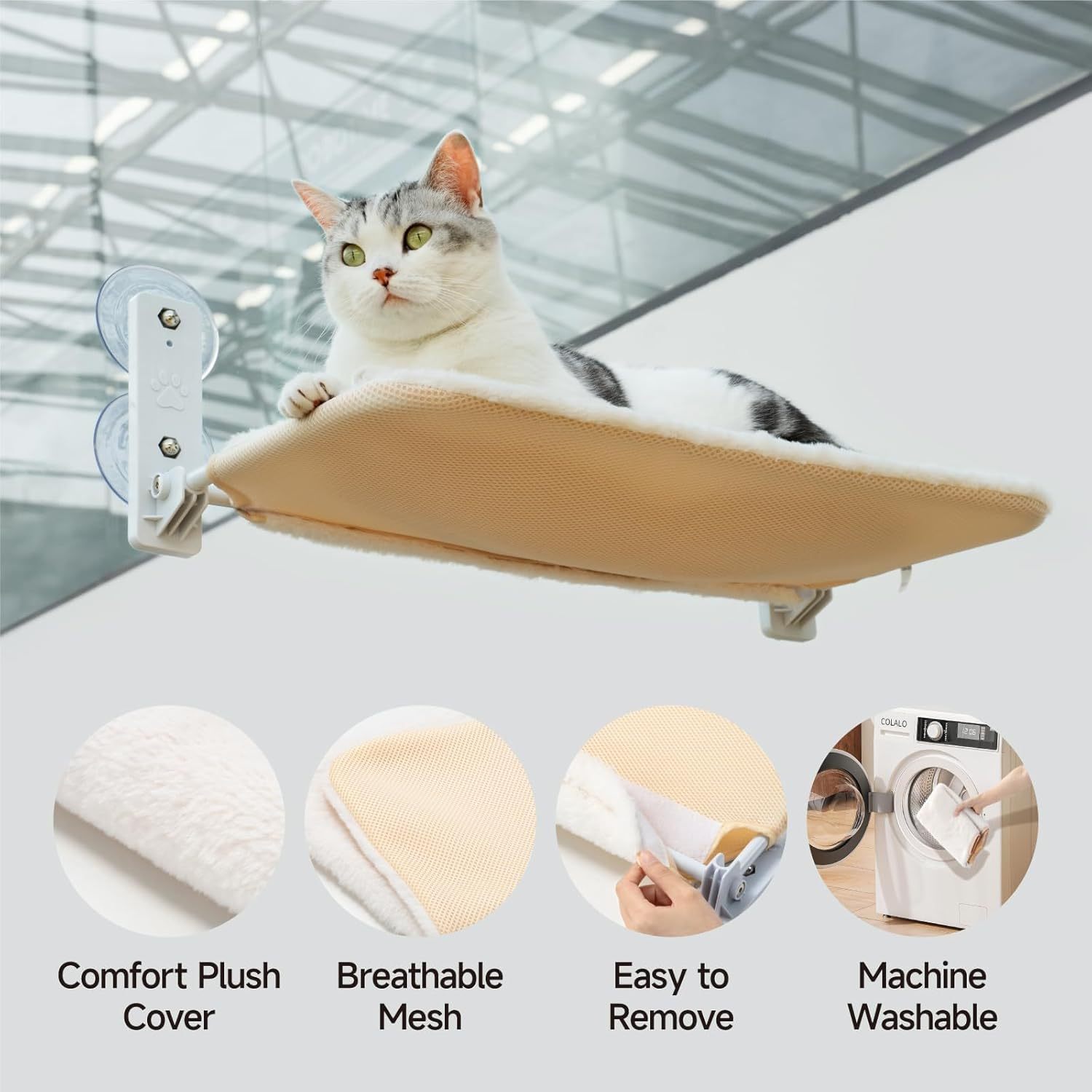 MEWOOFUN Cat Window Seat – Safe & Snuggly Spot