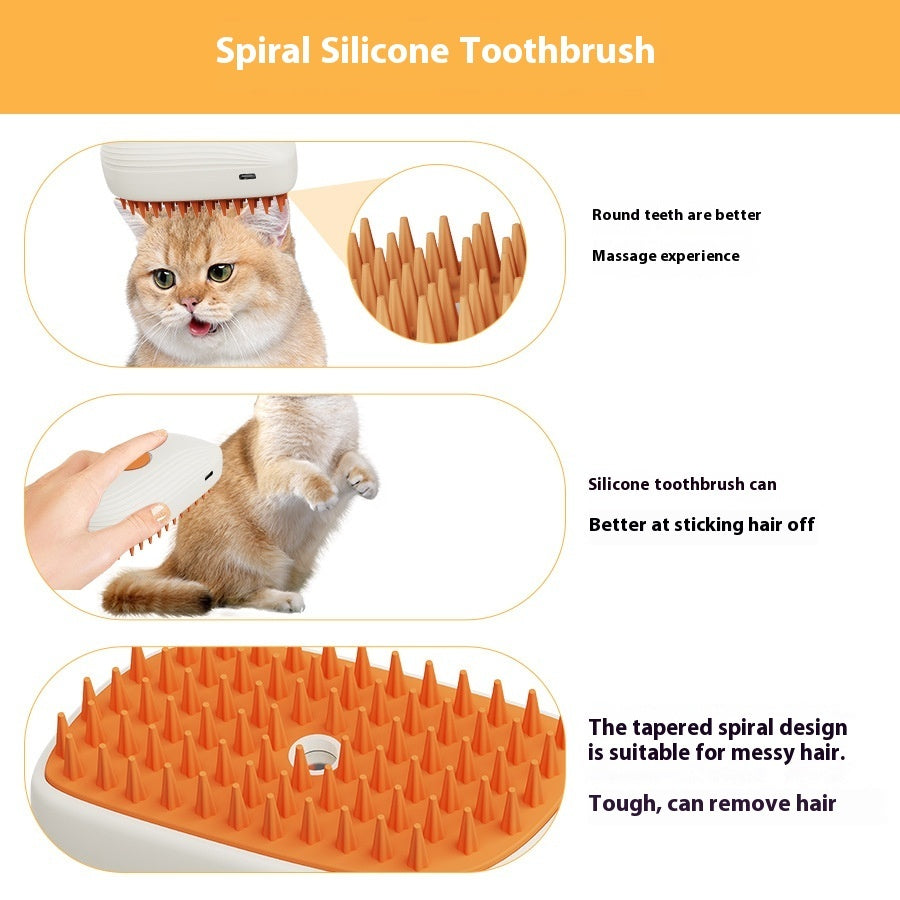 Pet Grooming Steam Brush with Massage Comb