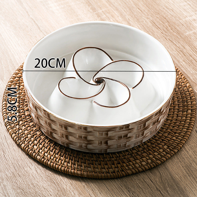 Slow Feeder Ceramic Bowl for Calm, Healthy Dog Eating