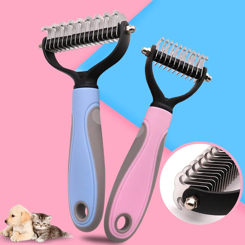 Double-Sided Pet Fur Knot Cutter Comb