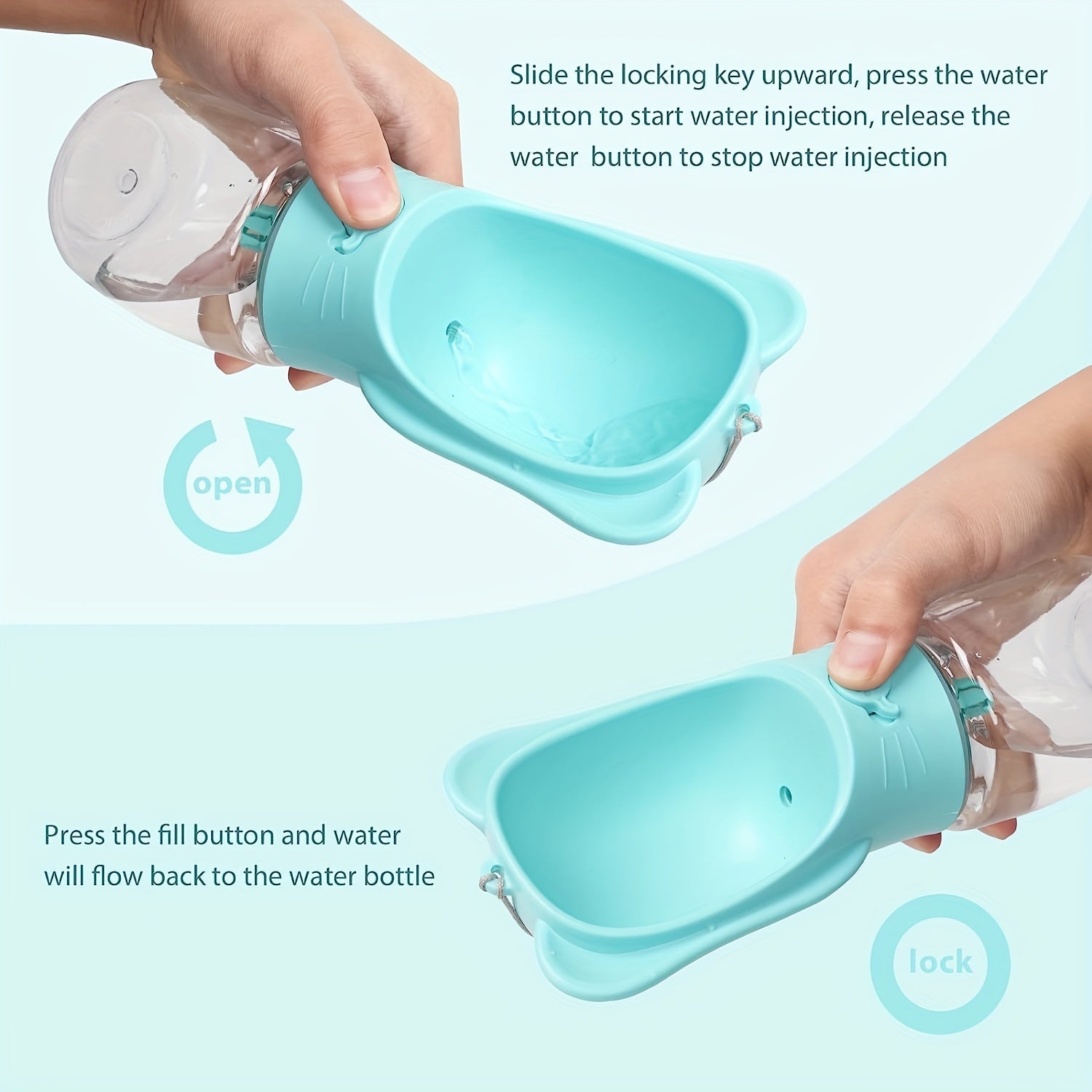 Leak-Proof Pet Water Bottle for Travel & Walks