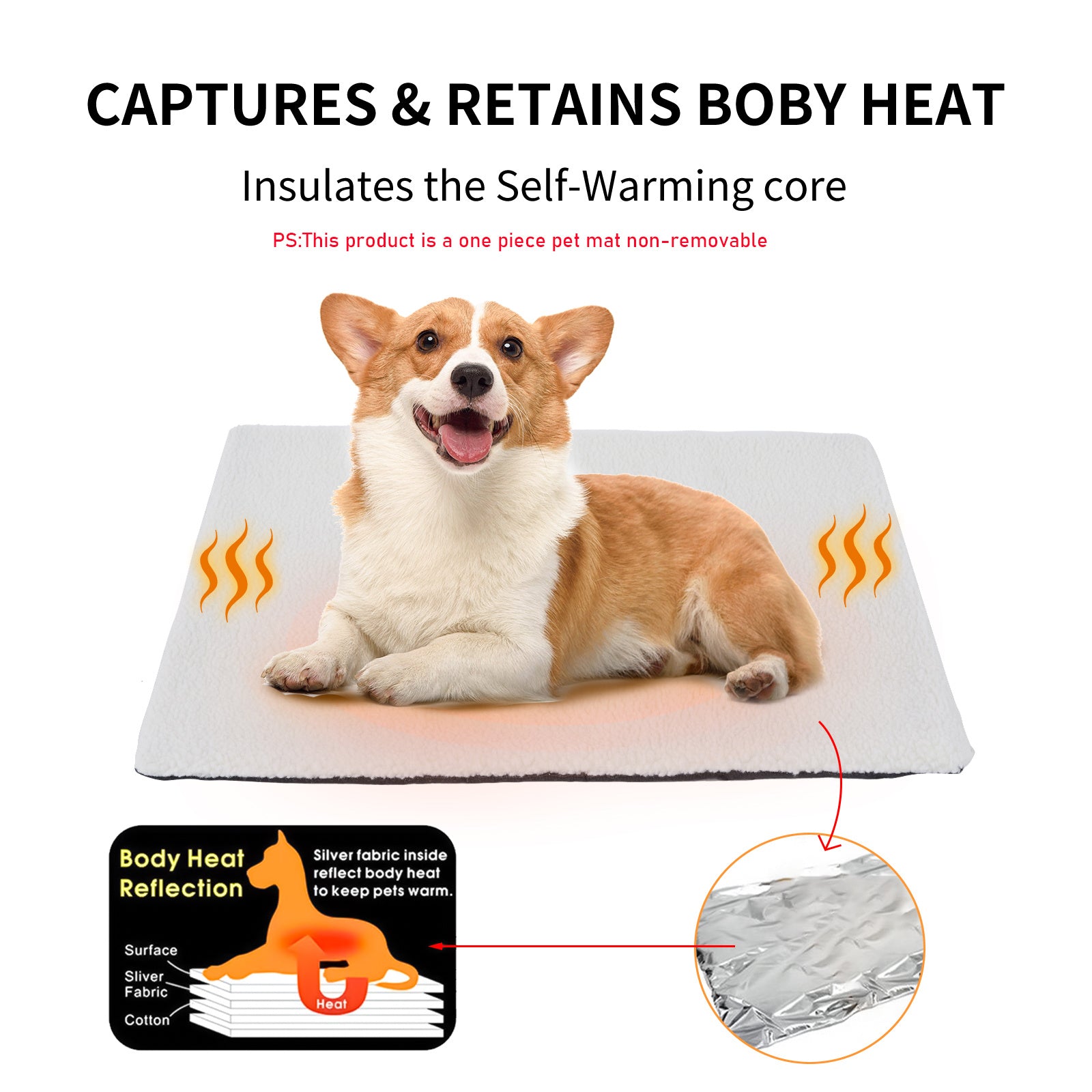 Self-Heating Pet Cushion Mat for Cold Weather