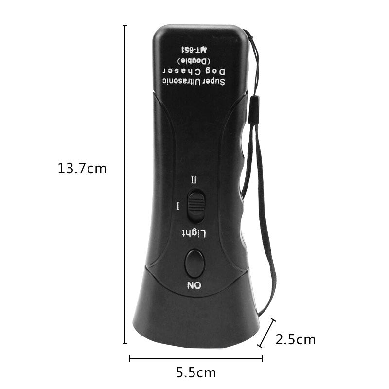 3-in-1 Ultrasonic Dog Trainer with LED Flashlight