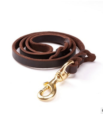 Genuine Leather Dog Leash for Large Dogs