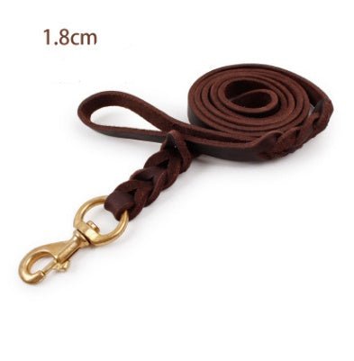 Genuine Leather Dog Leash for Large Dogs