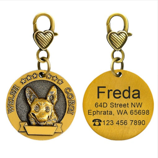 Custom Dog Identity Card with Engraved Tag