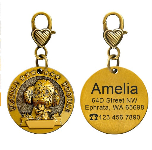 Custom Dog Identity Card with Engraved Tag