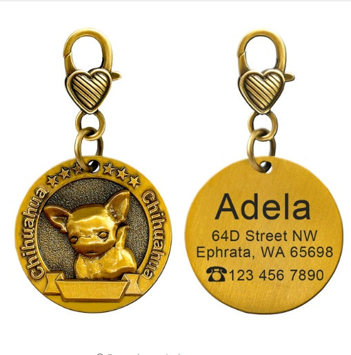 Custom Dog Identity Card with Engraved Tag