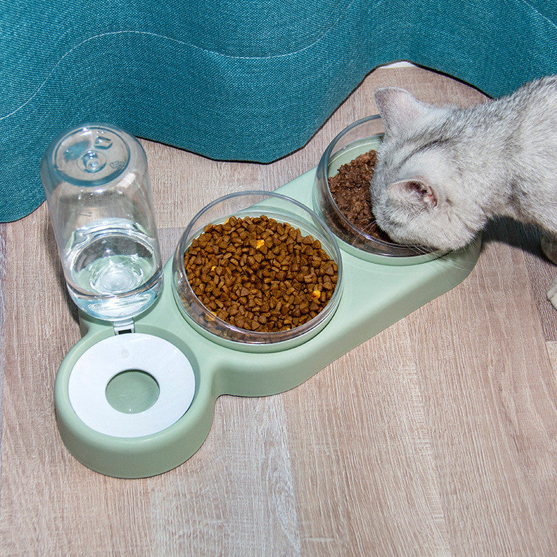 Raised Pet Feeding Stand with Water Fountain