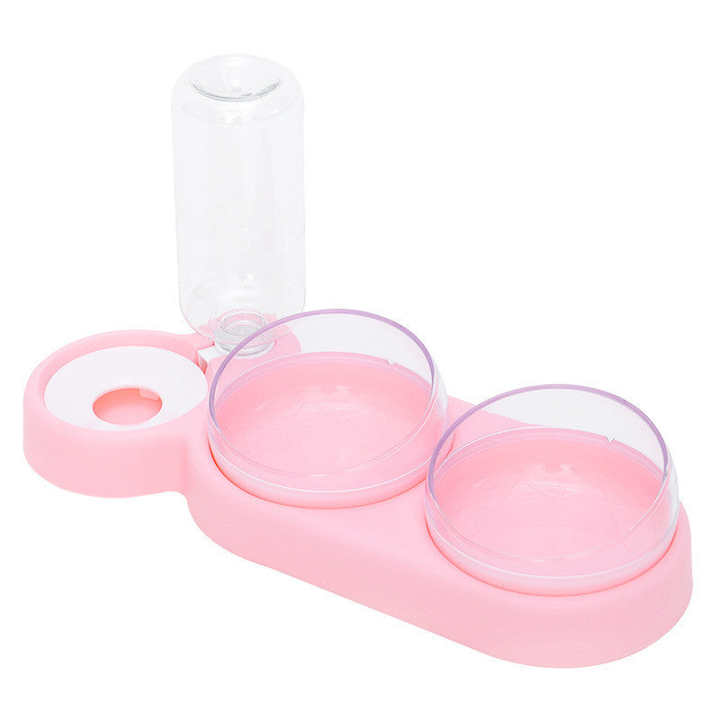 Raised Pet Feeding Stand with Water Fountain