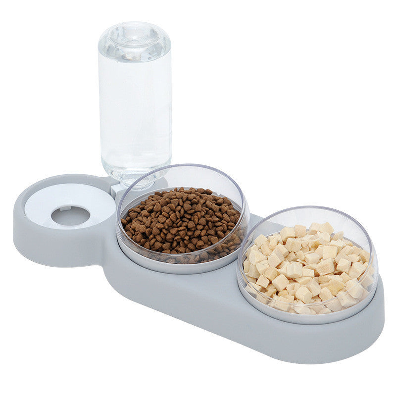 Raised Pet Feeding Stand with Water Fountain