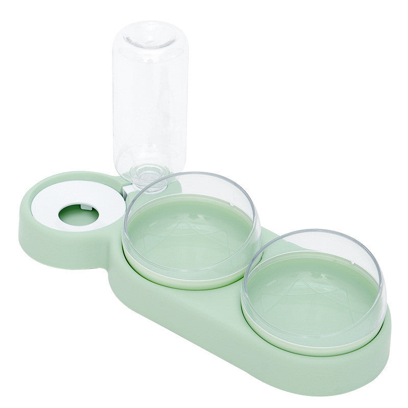 Raised Pet Feeding Stand with Water Fountain