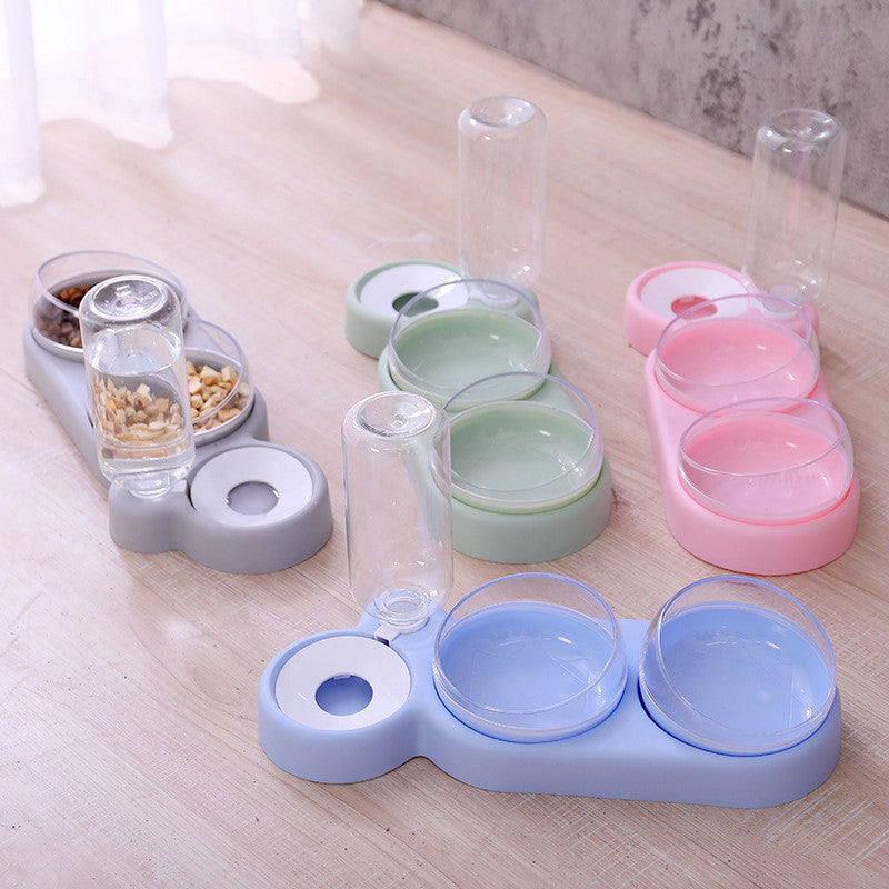 Raised Pet Feeding Stand with Water Fountain