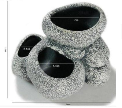 Ceramic Simulation Stone Pots for Fish Tanks