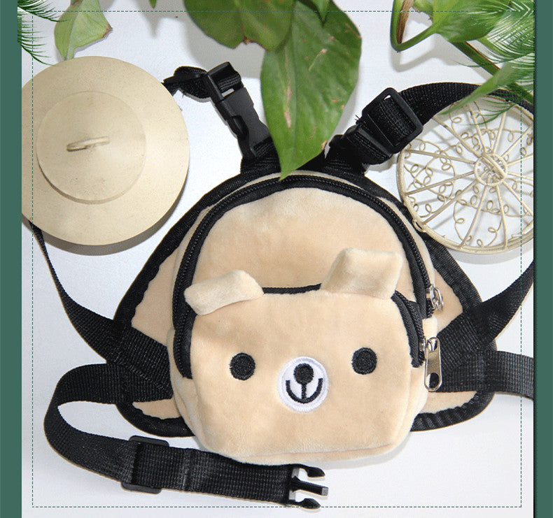 Adjustable Pet Leash, Cartoon Backpack & Snack Carrier