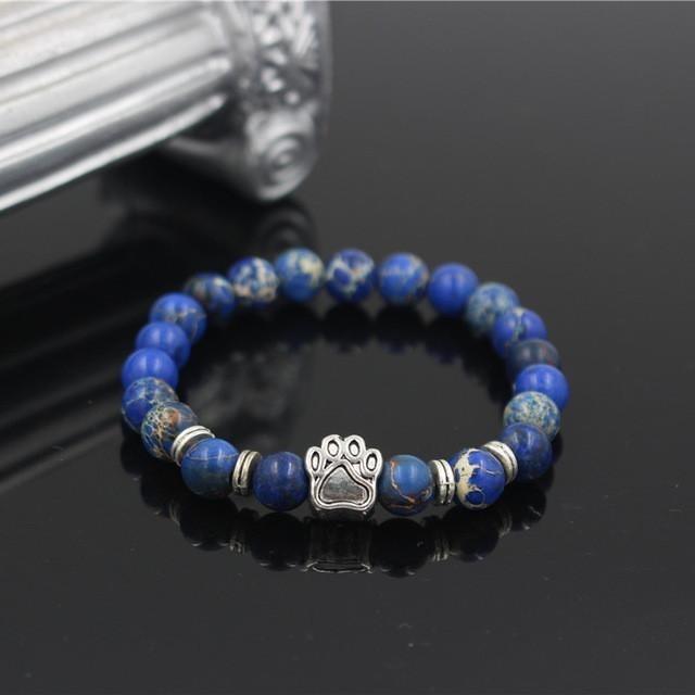 Natural Stone Memorial Dog Paw Bracelet