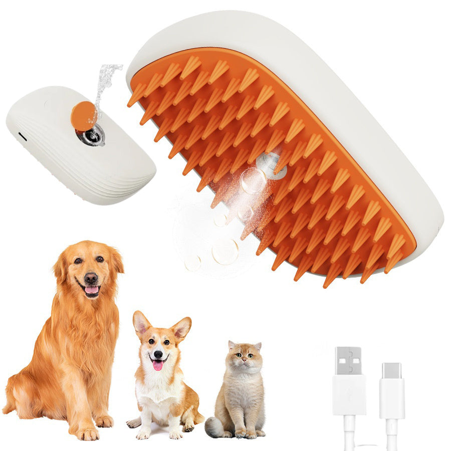 Pet Grooming Steam Brush with Massage Comb