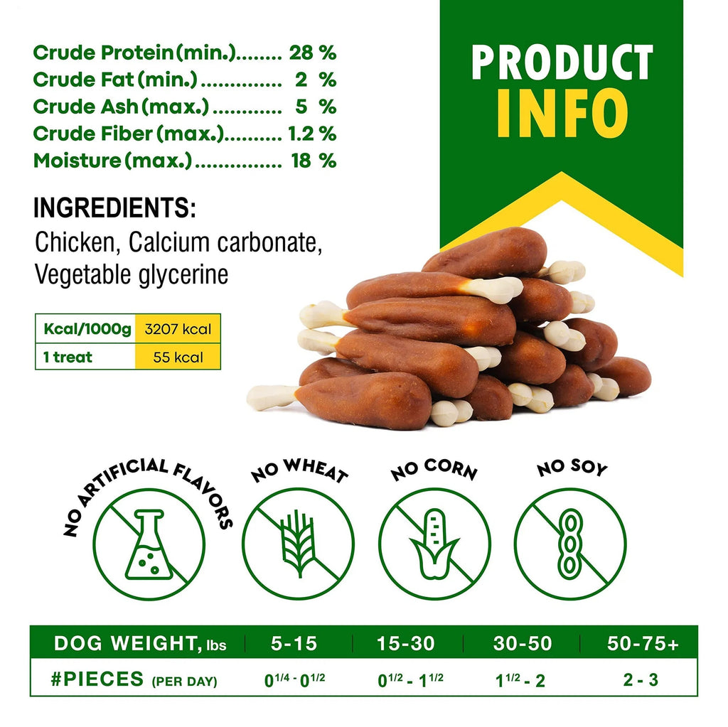 Natural Chicken Dog Treats, Rawhide-Free and Healthy