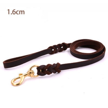 Genuine Leather Dog Leash for Large Dogs