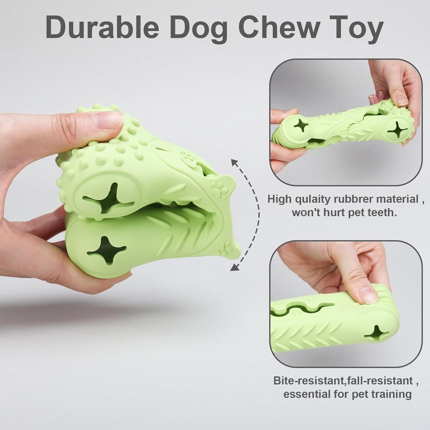 Chew Toys Bone Shape Dog Toys For Aggressive Chewers Durable Natural Rubber  Multifunctional Teeth Cleaning And Gum Massage