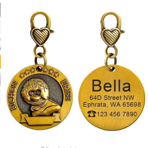 Custom Dog Identity Card with Engraved Tag