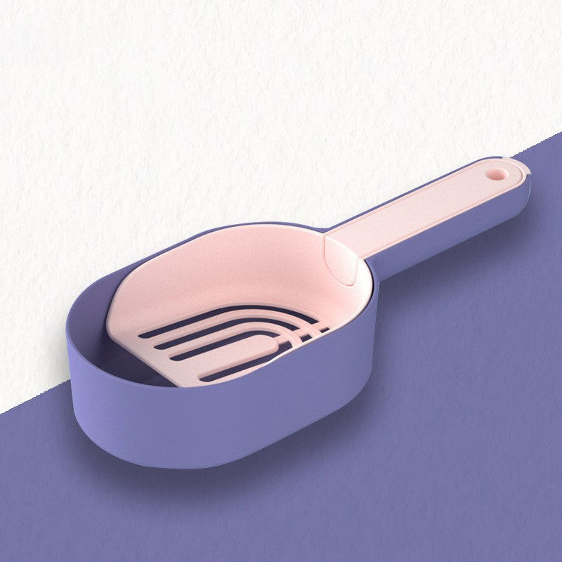 Self-cleaning scoop for effortless cat litter tray cleaning