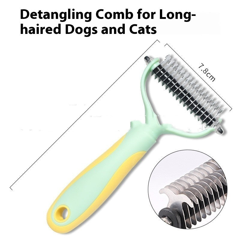 Double-Sided Pet Fur Knot Cutter Comb
