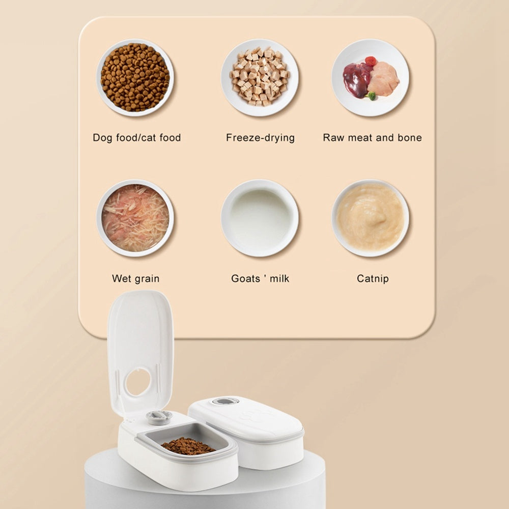 Automatic Pet Feeder with Timer and Stainless Steel Bowl