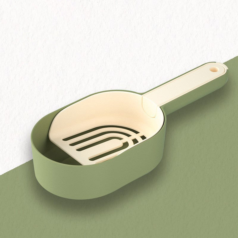 Self-cleaning scoop for effortless cat litter tray cleaning