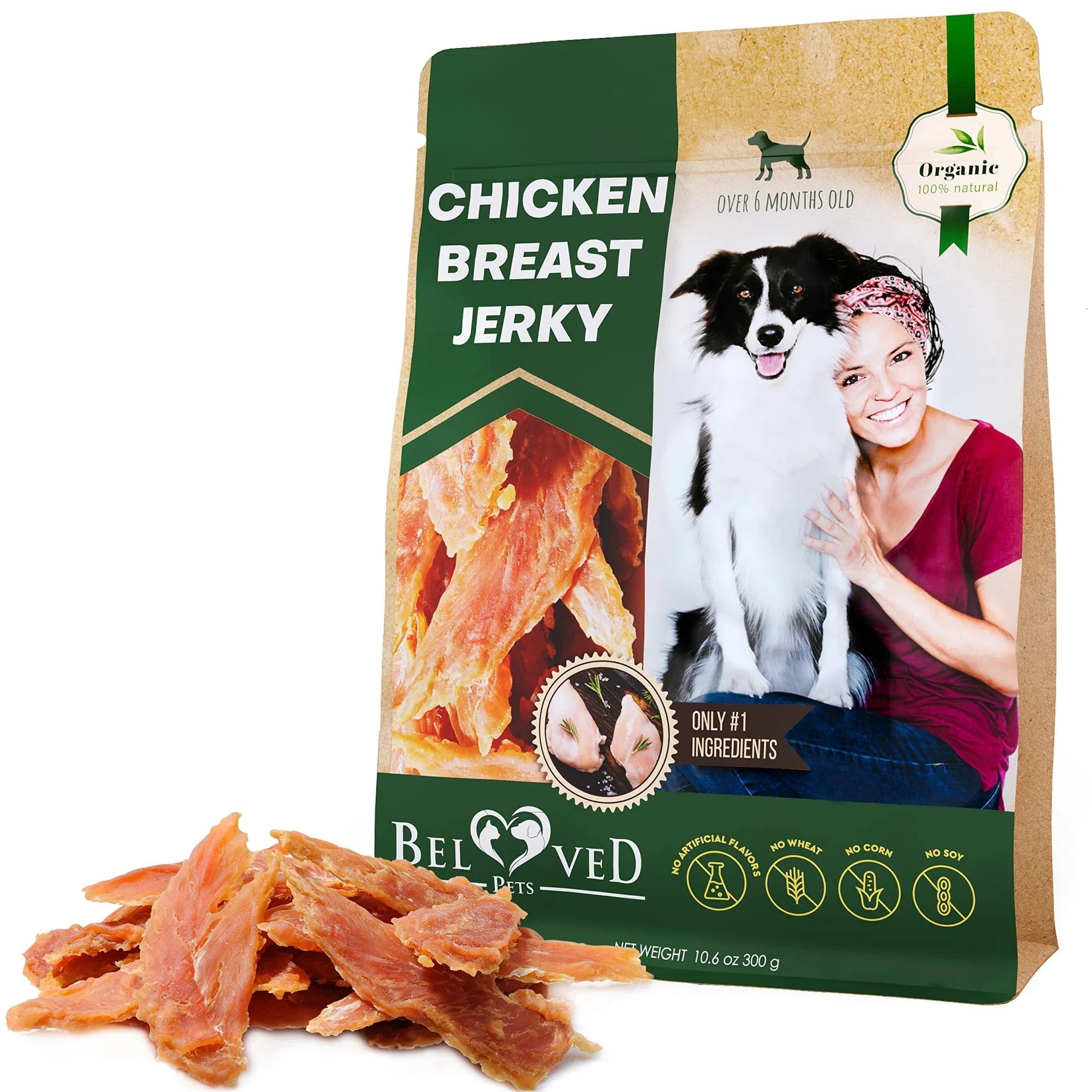Chicken Jerky Dog Treats, Natural High Protein Snacks