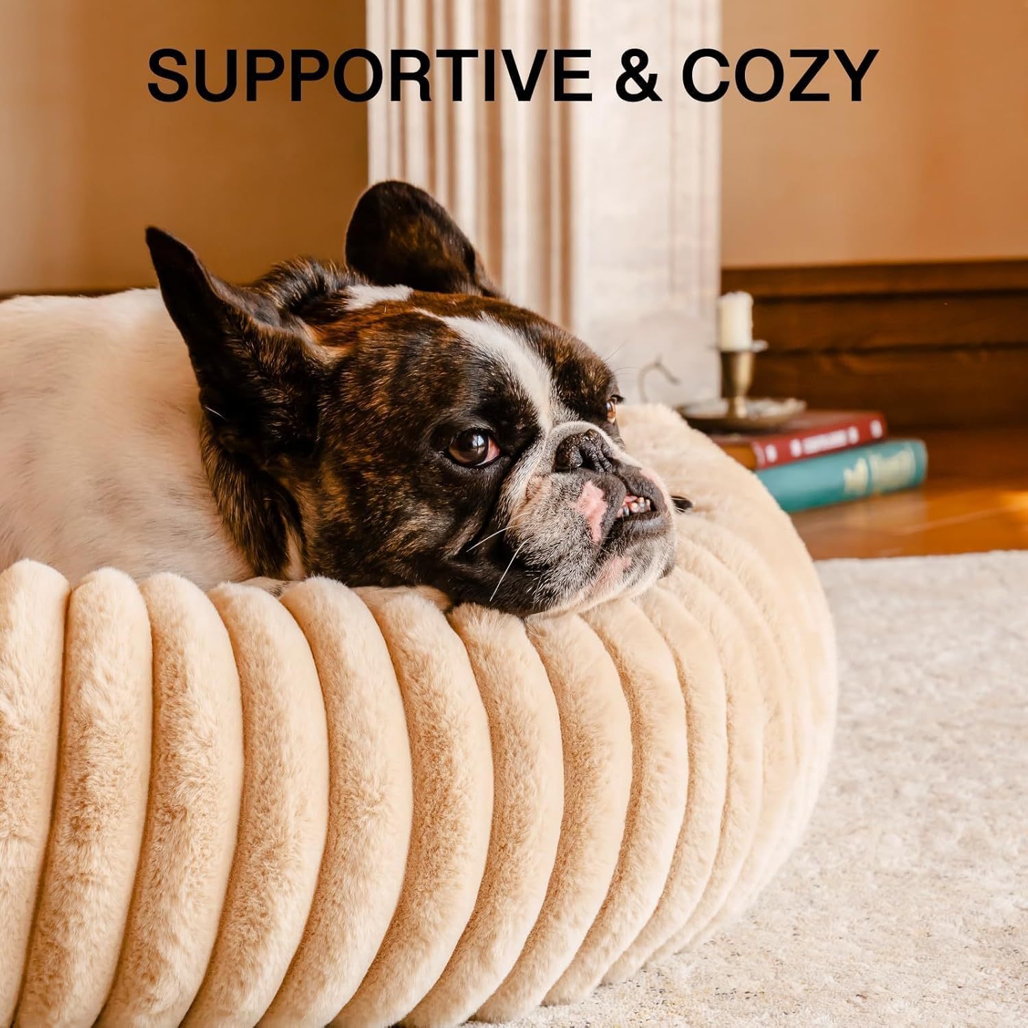 MEWOOFUN Calming Dog Bed with Plush Comfort