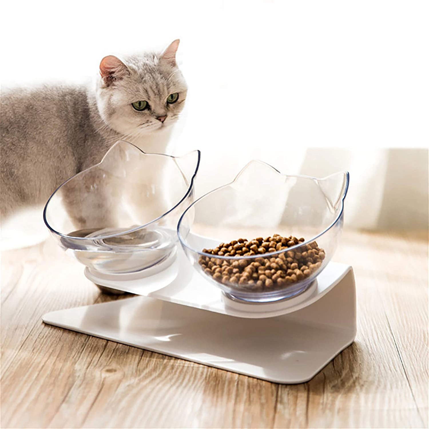 Ergonomic Raised Cat Feeder Protects Cervical Vertebrae