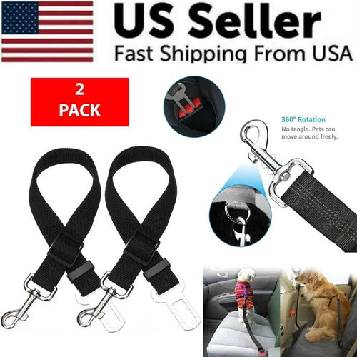 2-Pack Adjustable Pet Seatbelt for Dogs