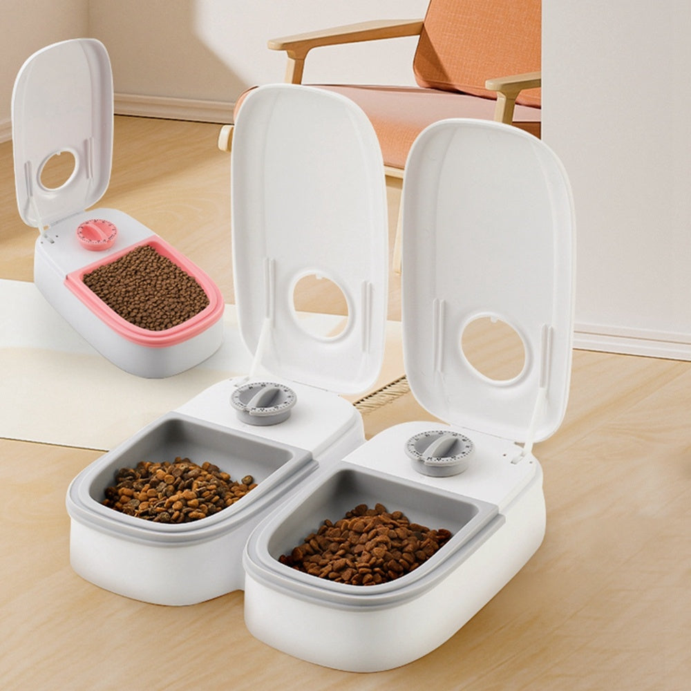 Automatic Pet Feeder with Timer and Stainless Steel Bowl