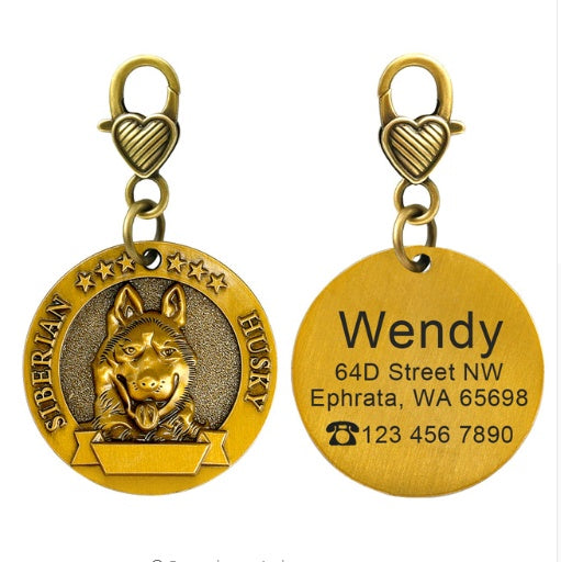 Custom Dog Identity Card with Engraved Tag