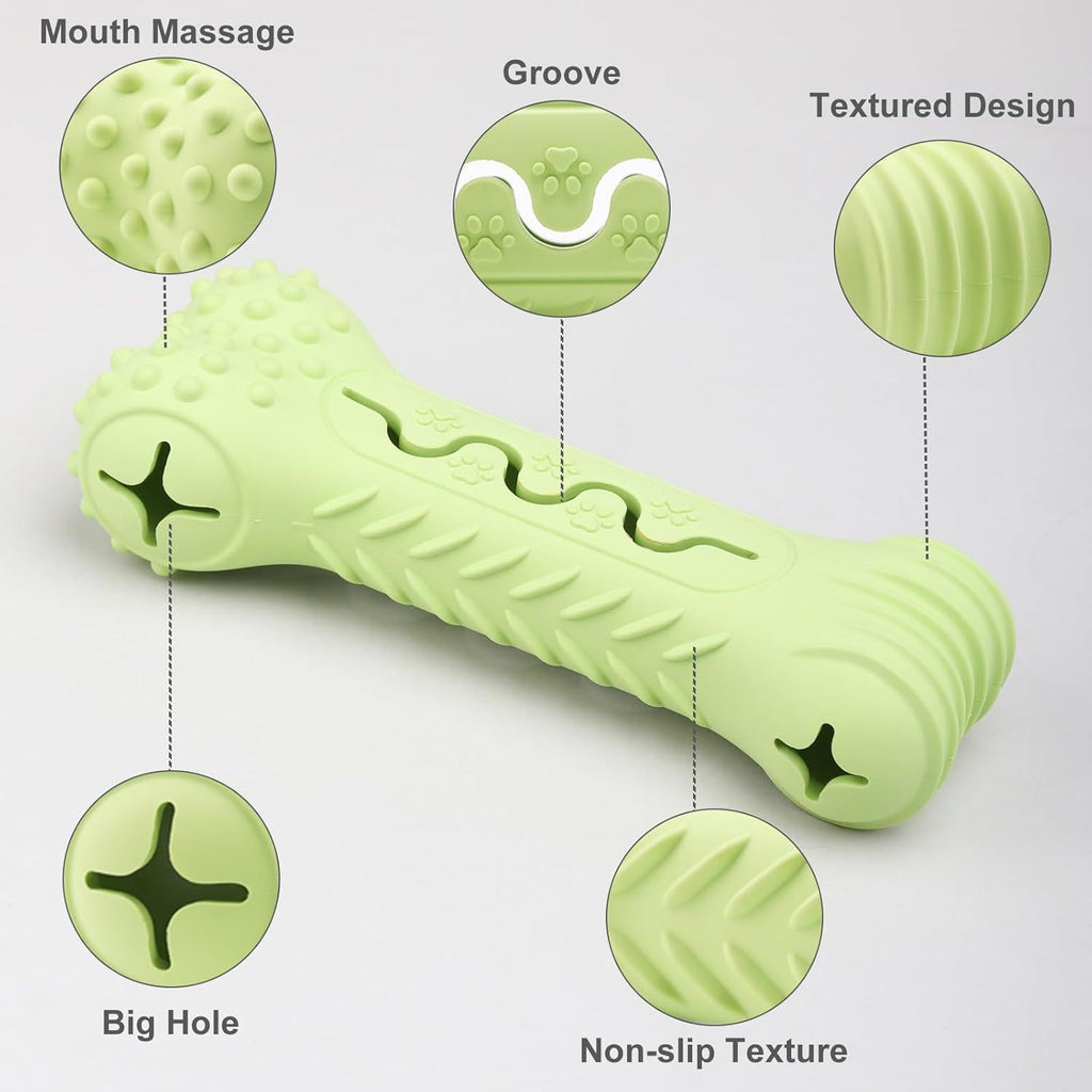 Chew Toys Bone Shape Dog Toys For Aggressive Chewers Durable Natural Rubber  Multifunctional Teeth Cleaning And Gum Massage