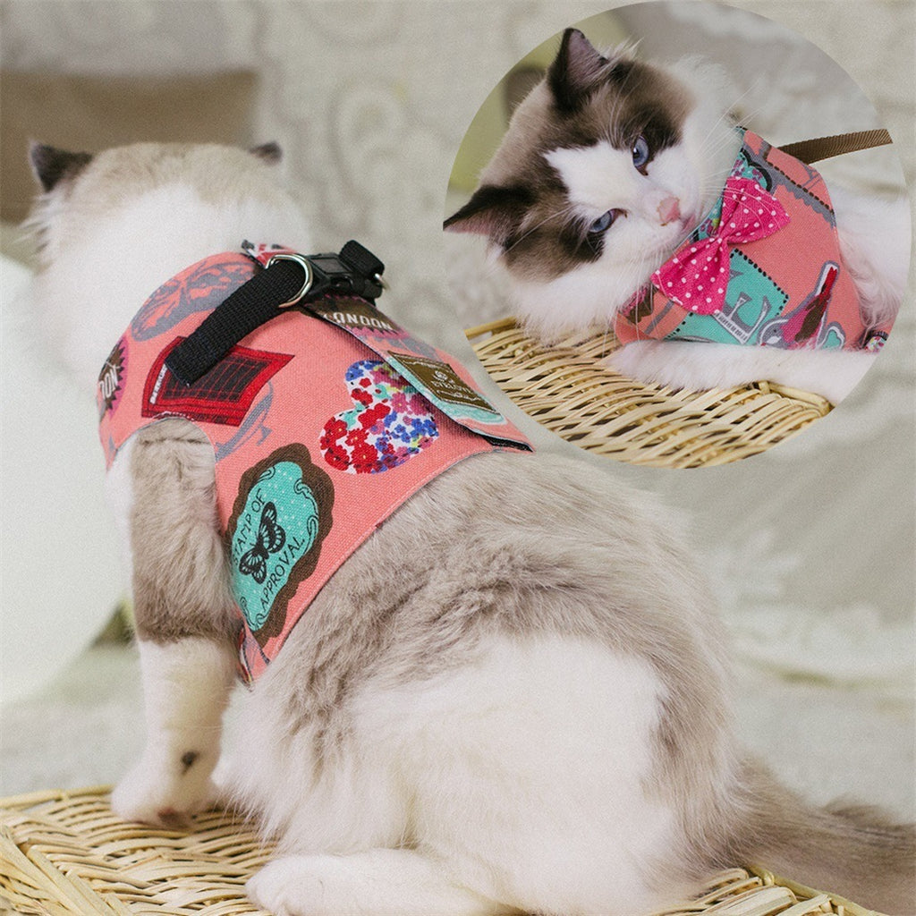 Rope Cat Traction Cat Chest Strap Set Bow