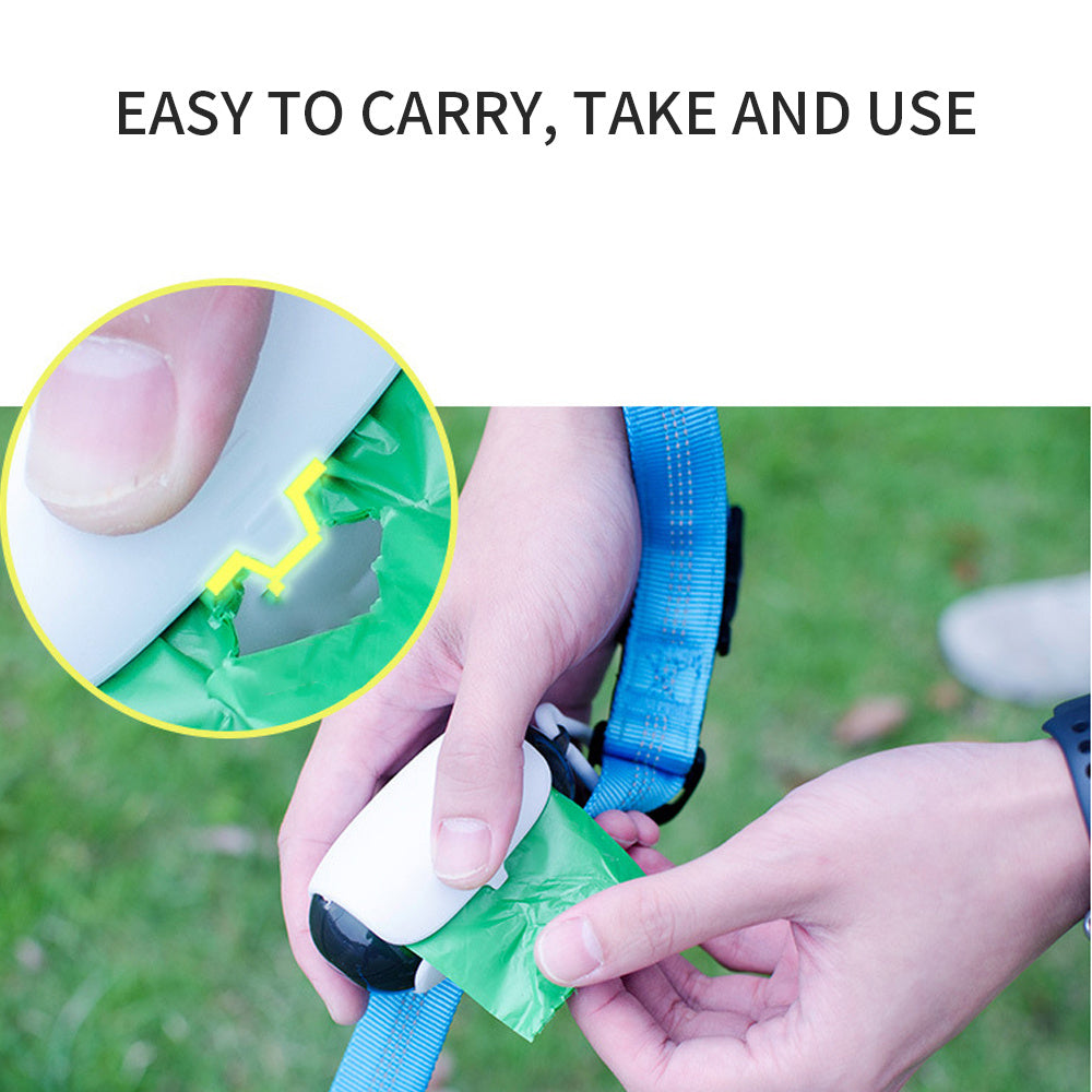 Biodegradable Dog Poop Bags with Holder, Leash Clip