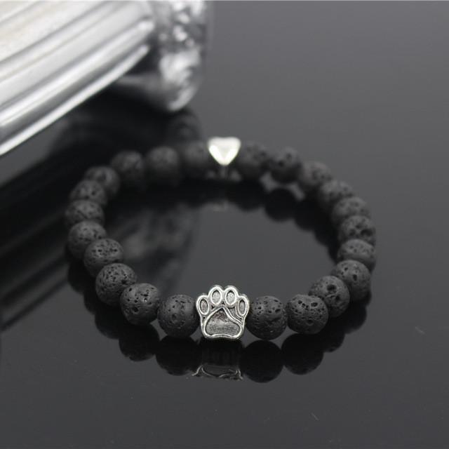 Natural Stone Memorial Dog Paw Bracelet