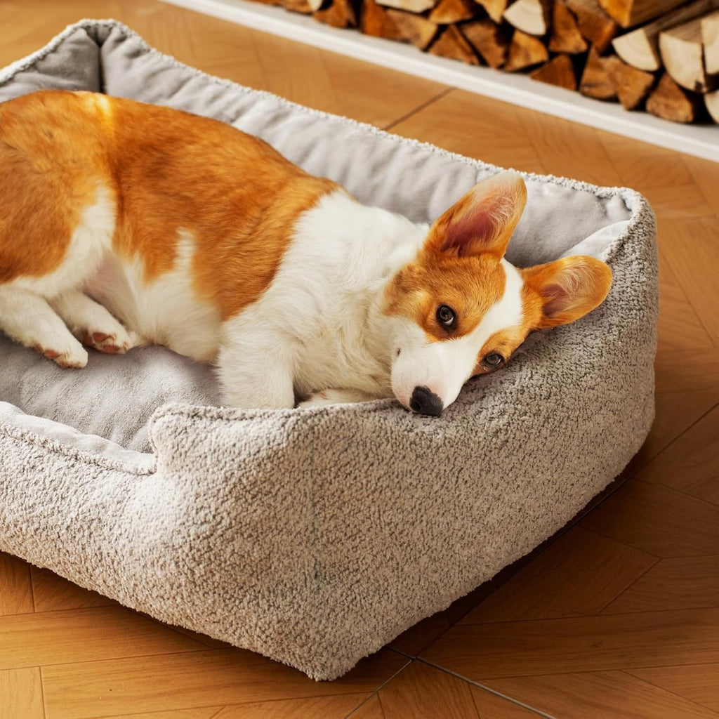 MEWOOFUN Washable Dog and cat Bed with Anti-Slip Base