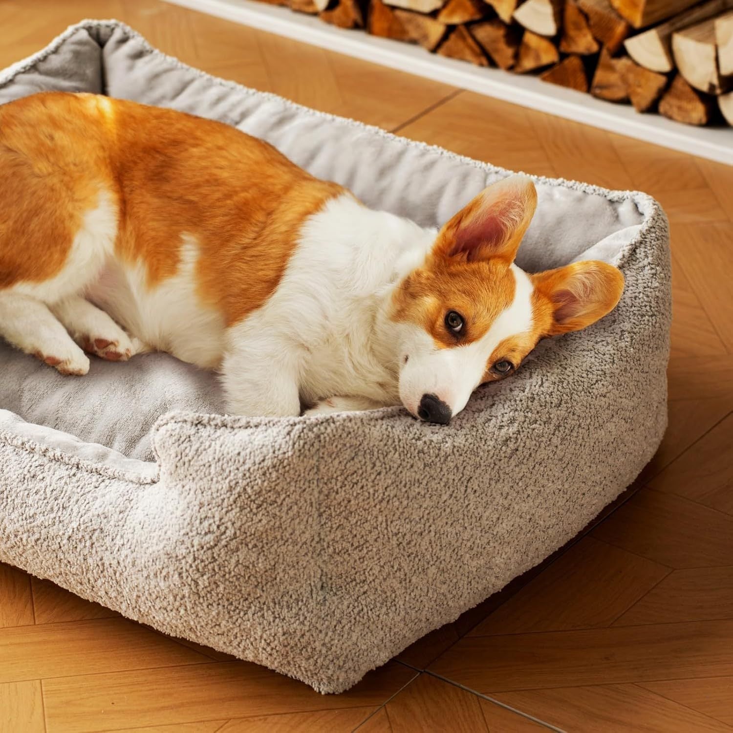 MEWOOFUN Washable Dog and cat Bed with Anti-Slip Base