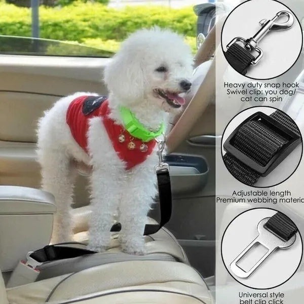 2-Pack Adjustable Pet Seatbelt for Dogs