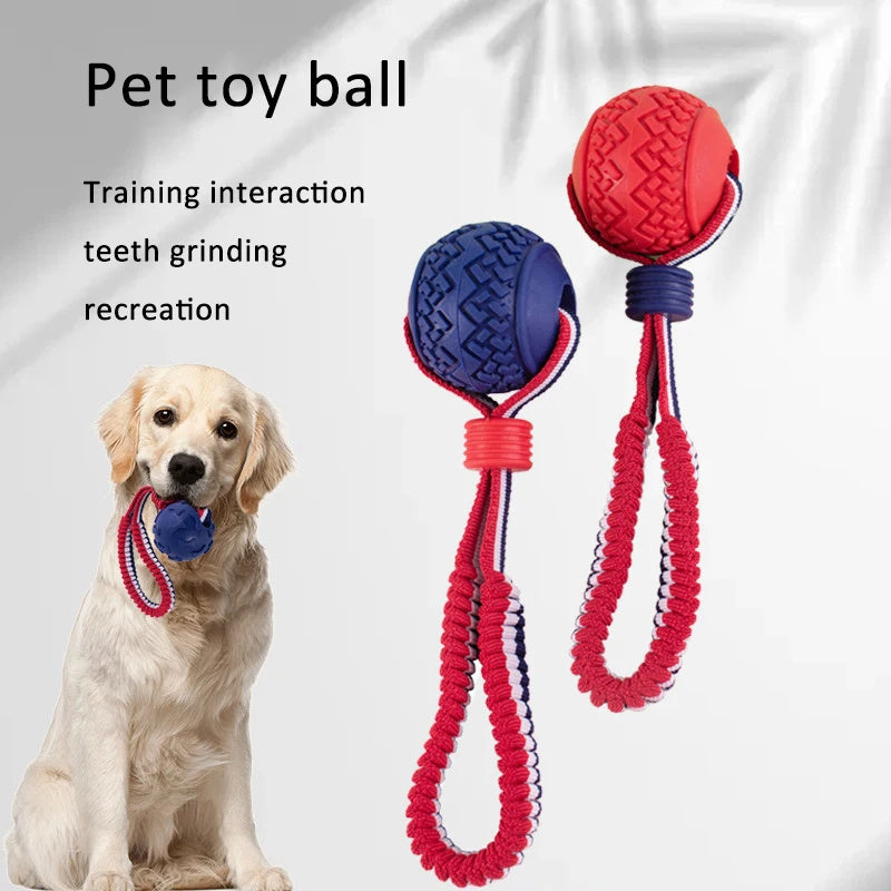 Durable Dog Chewing Ball with Rope