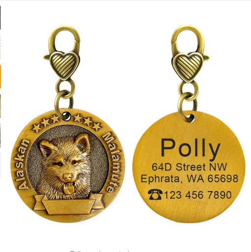 Custom Dog Identity Card with Engraved Tag