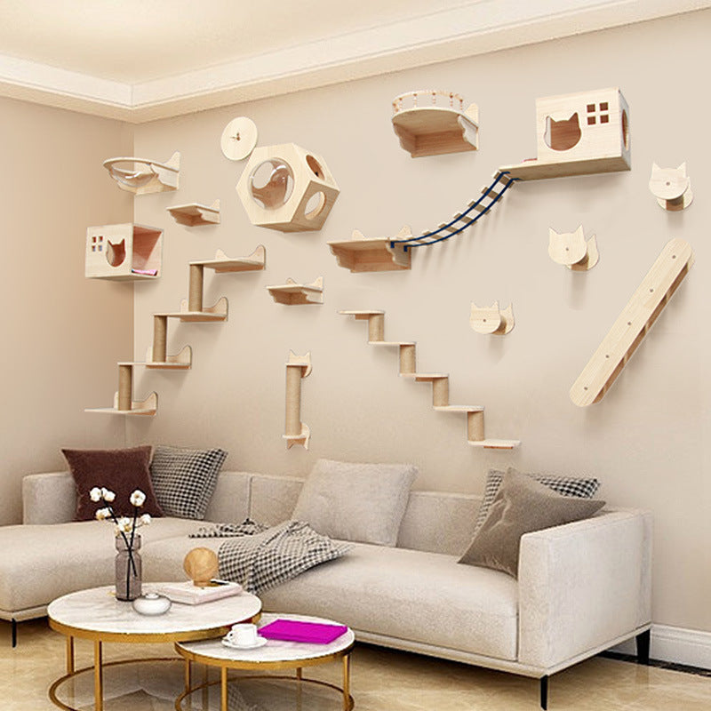 Wall-Mounted Cat Climbing Frame