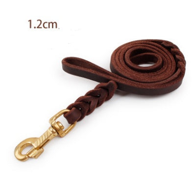 Genuine Leather Dog Leash for Large Dogs