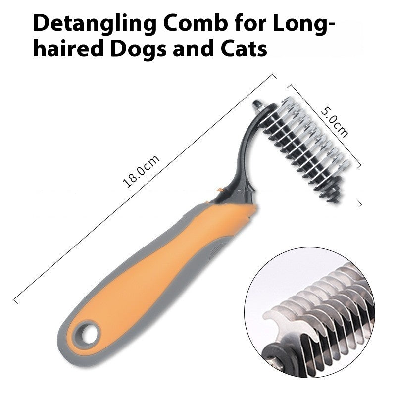 Double-Sided Pet Fur Knot Cutter Comb