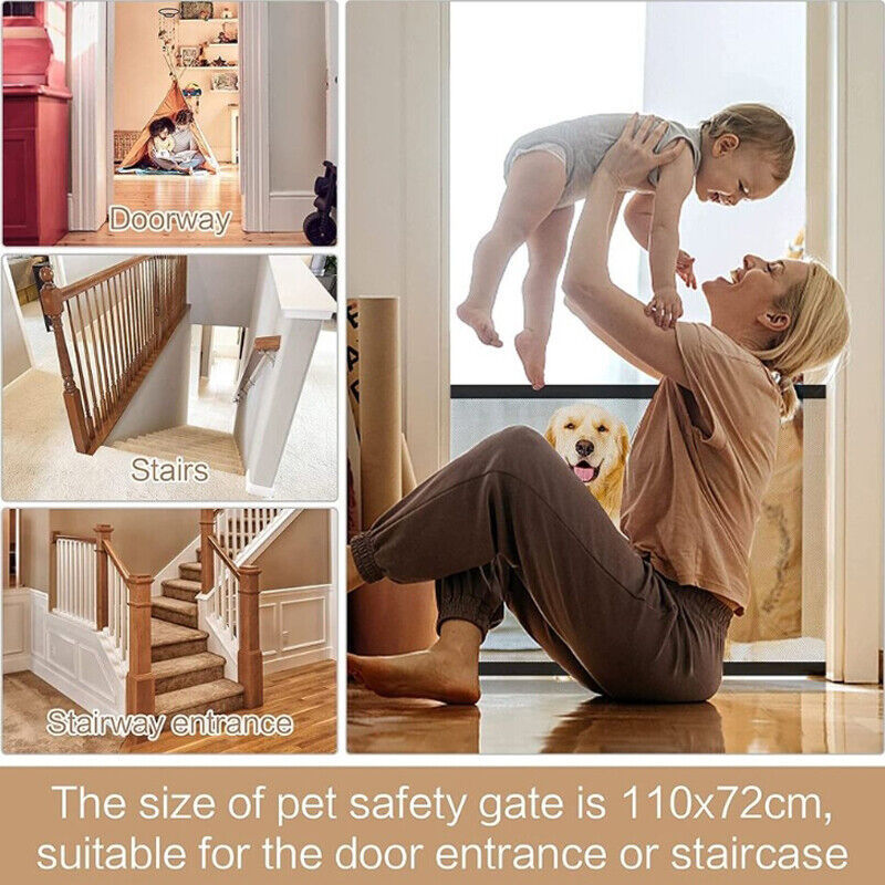 Portable Pet Safety Mesh Gate for Dogs and Cats