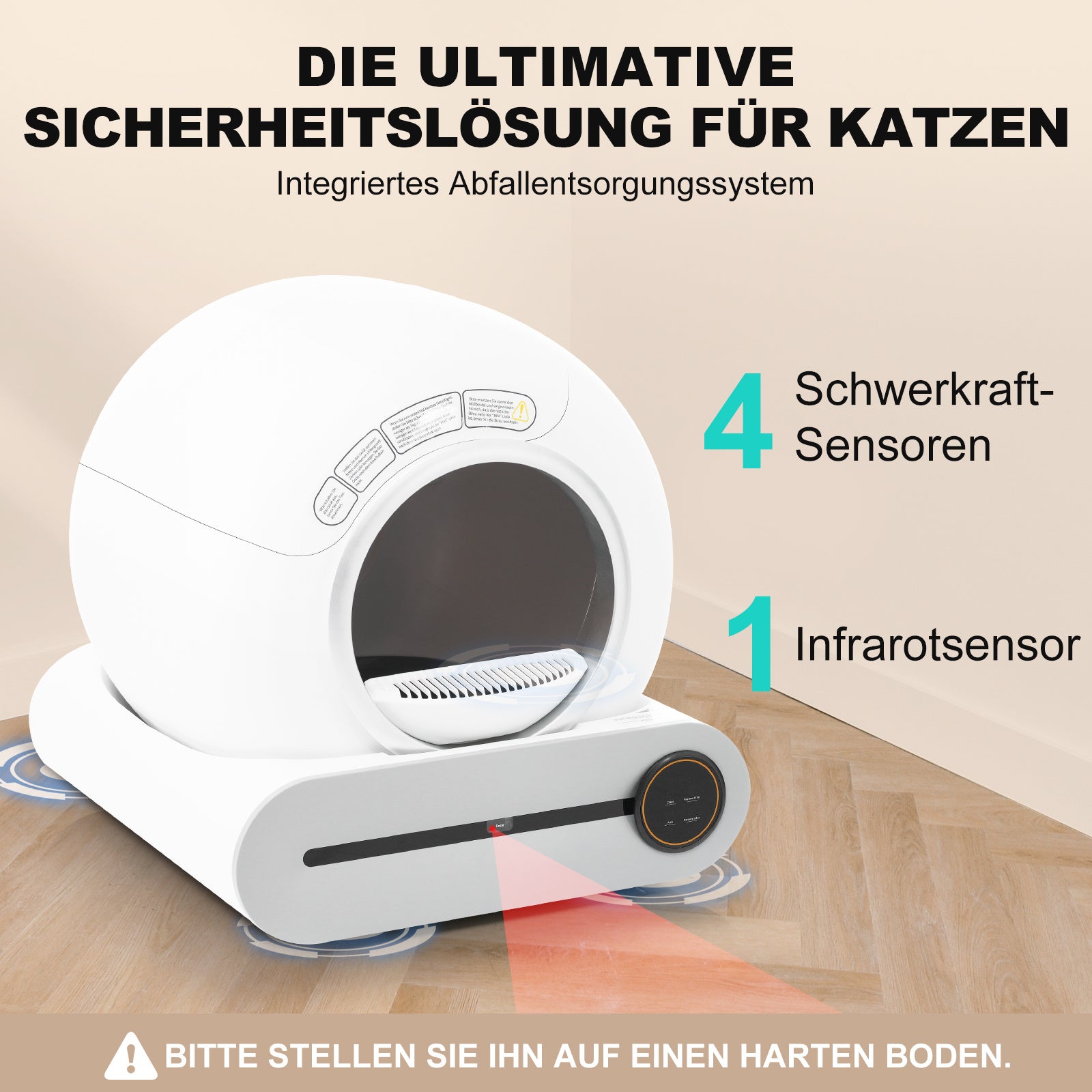 Automatic Cat Litter Box with Health Monitoring & Odor Control